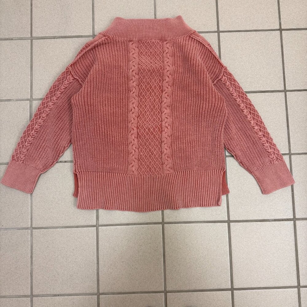 Altar'd State Coral V-Neck Cable Knit Sweater Women Size M - Picture 5 of 5